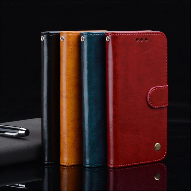 Xiaomi Redmi 9 Business Style Oil Wax Texture Horizontal Flip Leather Case, with Holder & Card Slots & Wallet(Black)