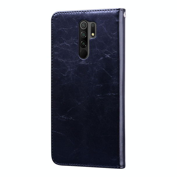 Xiaomi Redmi 9 Business Style Oil Wax Texture Horizontal Flip Leather Case, with Holder & Card Slots & Wallet(Black)