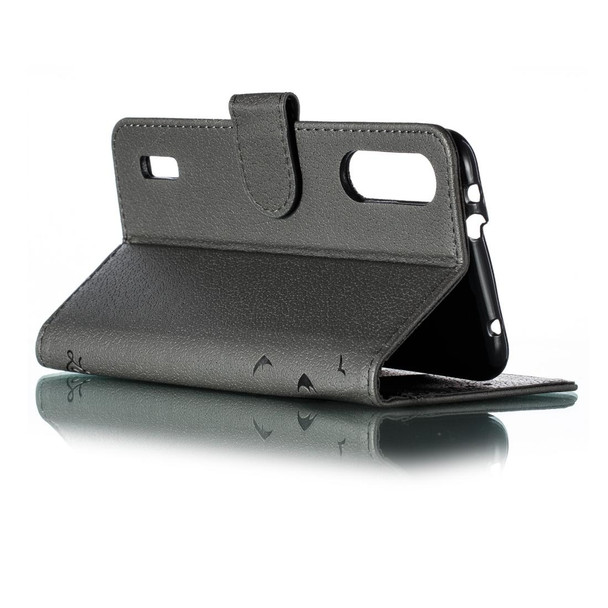 Feather Pattern Litchi Texture Horizontal Flip Leatherette Case with Wallet & Holder & Card Slots - Xiaomi Mi CC9e(Gray)