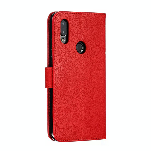 Feather Pattern Litchi Texture Horizontal Flip Leatherette Case with Wallet & Holder & Card Slots - Xiaomi Redmi 7(Red)