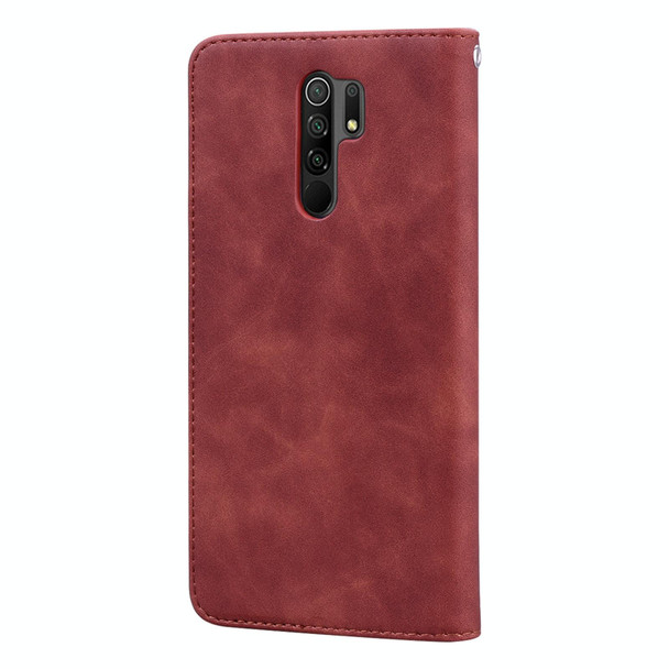 Xiaomi Redmi 9 Frosted Business Magnetic Horizontal Flip PU Leather Case with Holder & Card Slot & Lanyard(Brown)