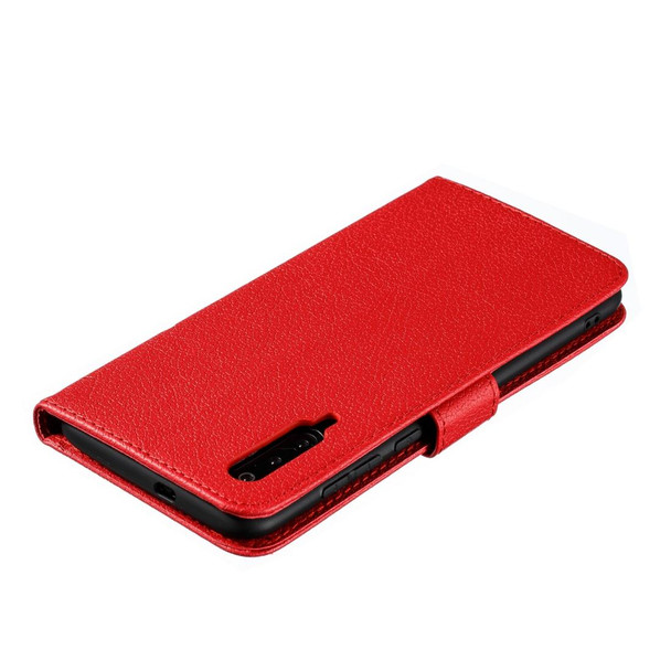 Feather Pattern Litchi Texture Horizontal Flip Leatherette Case with Wallet & Holder & Card Slots - Xiaomi Mi 9(Red)