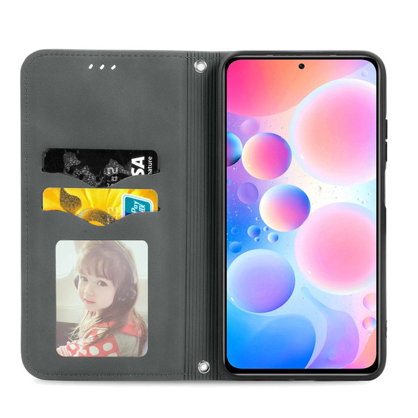 Redmi Note 10 Pro / Note 10 Pro Max Retro Skin Feel Business Magnetic Horizontal Flip Leather Case With Holder & Card Slots & Wallet & Photo Frame(Grey)
