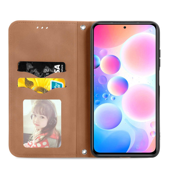 Redmi Note 10 Pro / Note 10 Pro Max Retro Skin Feel Business Magnetic Horizontal Flip Leather Case With Holder & Card Slots & Wallet & Photo Frame(Brown)