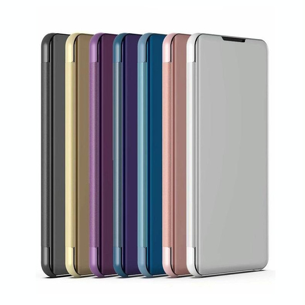 Xiaomi Redmi 9C Plated Mirror Horizontal Flip Leather Case with Holder(Gold)
