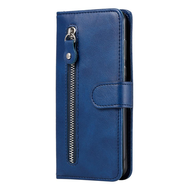 Xiaomi Redmi 9C Fashion Calf Texture Zipper Horizontal Flip Leather Case with Stand & Card Slots & Wallet Function(Blue)