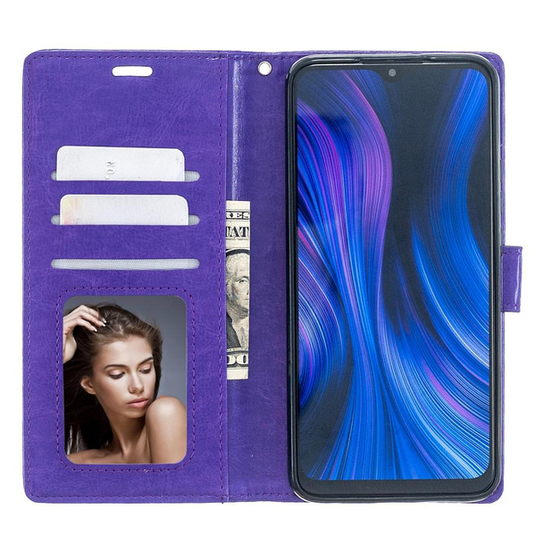 Xiaomi Redmi 9 Crazy Horse Texture Horizontal Flip Leather Case with Holder & Card Slots & Wallet & Photo Frame(Purple)