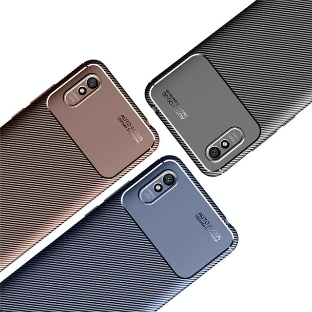 Xiaomi Redmi 9A Carbon Fiber Texture Shockproof TPU Case(Black)