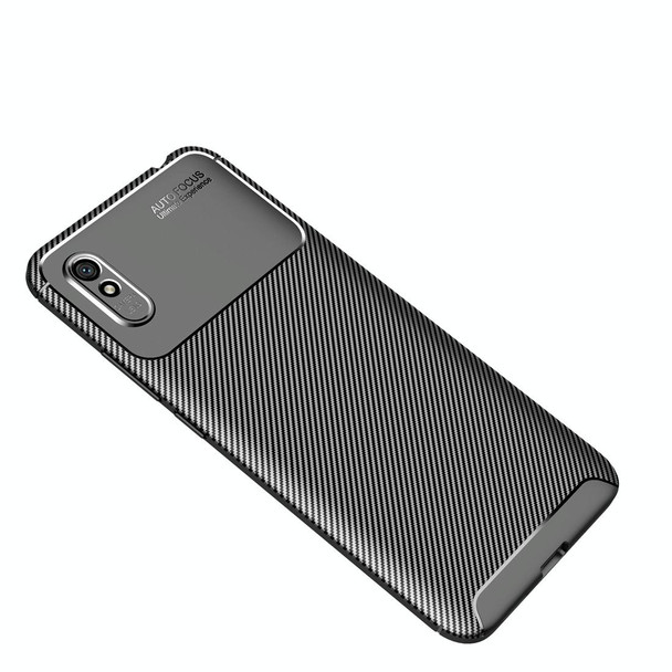 Xiaomi Redmi 9A Carbon Fiber Texture Shockproof TPU Case(Black)