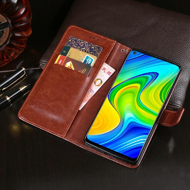 Xiaomi Redmi Note 9 idewei Crazy Horse Texture Horizontal Flip Leather Case with Holder & Card Slots & Wallet(Sky Blue)