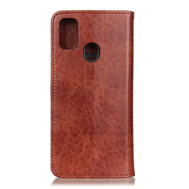 Xiaomi Redmi 9C Magnetic Crazy Horse Texture Horizontal Flip Leather Case with Holder & Card Slots & Wallet(Brown)