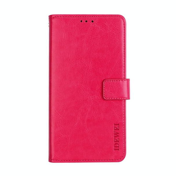 Xiaomi Redmi Note 9 idewei Crazy Horse Texture Horizontal Flip Leather Case with Holder & Card Slots & Wallet(Rose Red)