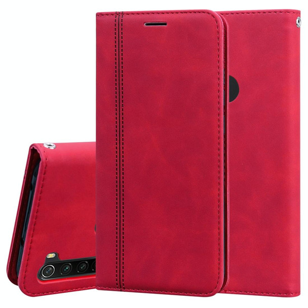 Xiaomi Redmi Note 8T Frosted Business Magnetic Horizontal Flip PU Leather Case with Holder & Card Slot & Lanyard(Red)