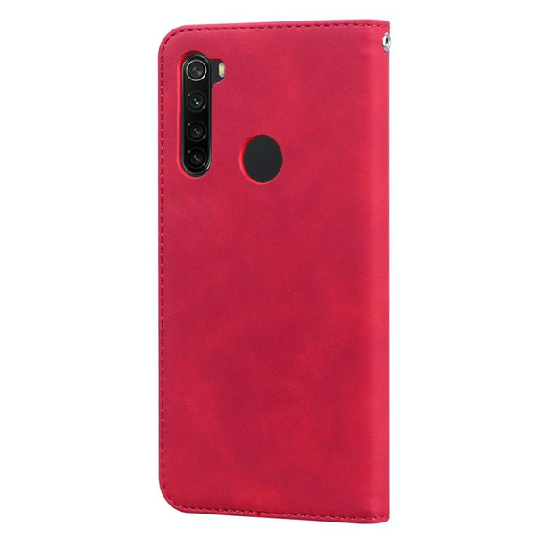 Xiaomi Redmi Note 8T Frosted Business Magnetic Horizontal Flip PU Leather Case with Holder & Card Slot & Lanyard(Red)