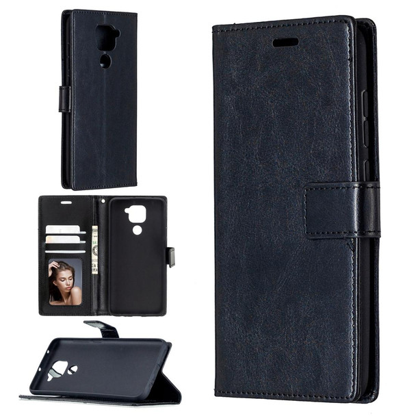 Xiaomi Redmi Note 9 Crazy Horse Texture Horizontal Flip Leather Case with Holder & Card Slots & Wallet & Photo Frame(Black)