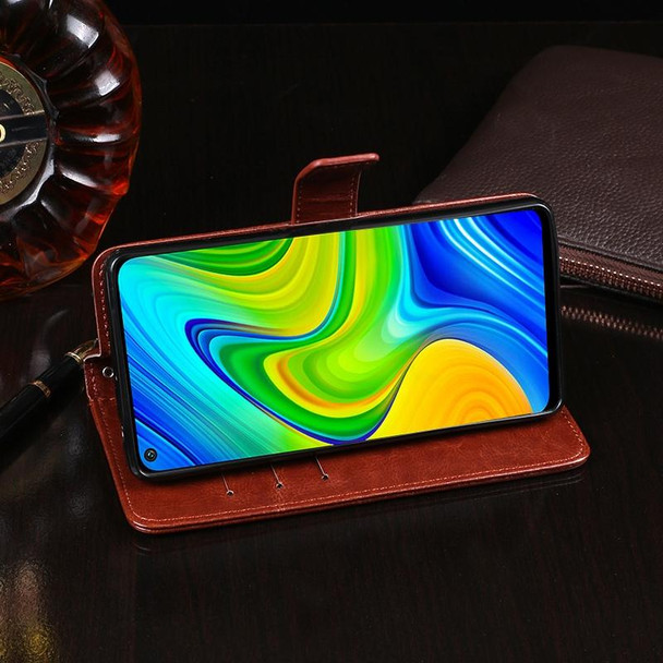 Xiaomi Redmi Note 9 idewei Crazy Horse Texture Horizontal Flip Leather Case with Holder & Card Slots & Wallet(Dark Blue)