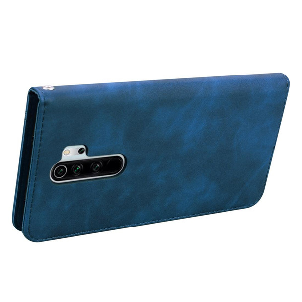 Xiaomi Redmi Note 8 Pro Frosted Business Magnetic Horizontal Flip PU Leather Case with Holder & Card Slot & Lanyard(Blue)