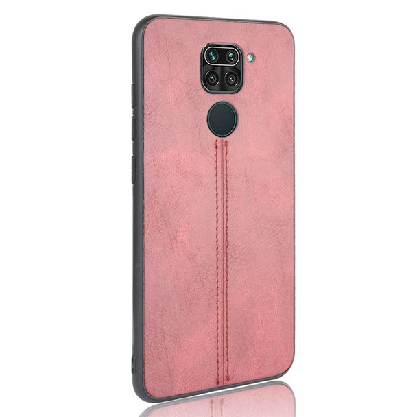 Xiaomi Redmi Note 9/Redmi 10X 4G Shockproof Sewing Cow Pattern Skin PC + PU + TPU Case(Red)