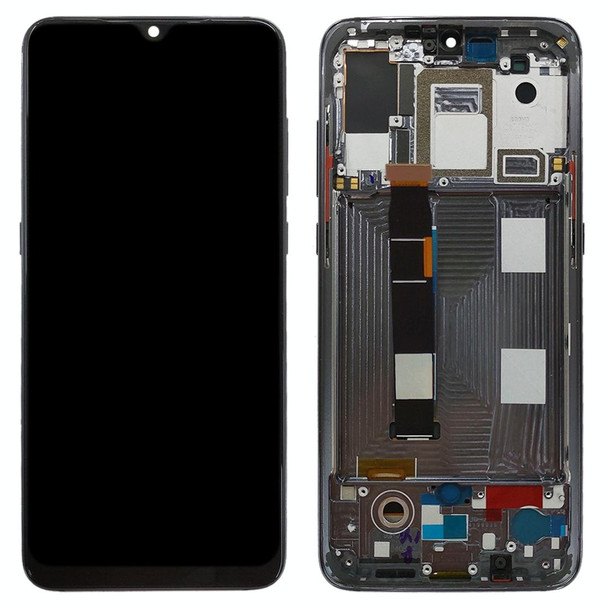 Original AMOLED Material LCD Screen and Digitizer Full Assembly with Frame for Xiaomi Mi 9 (Black)