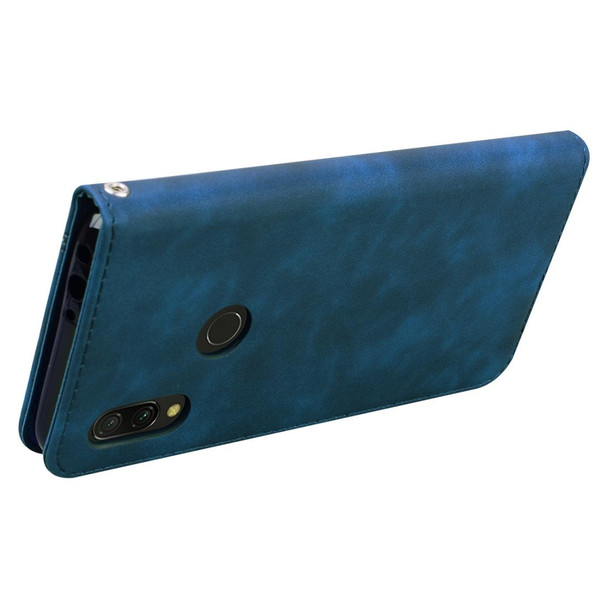 Xiaomi Redmi 7 Frosted Business Magnetic Horizontal Flip PU Leather Case with Holder & Card Slot & Lanyard(Blue)