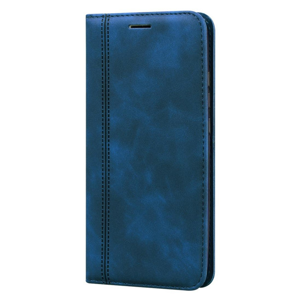 Xiaomi Redmi 7 Frosted Business Magnetic Horizontal Flip PU Leather Case with Holder & Card Slot & Lanyard(Blue)