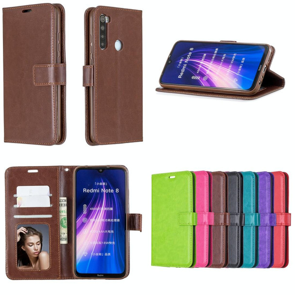 Xiaomi Redmi Note 8 Crazy Horse Texture Horizontal Flip Leather Case with Holder & Card Slots & Wallet & Photo Frame(Black)