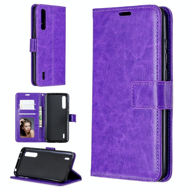 Xiaomi Mi 9 Lite / CC9 Crazy Horse Texture Horizontal Flip Leather Case with Holder & Card Slots & Wallet & Photo Frame(Purple)