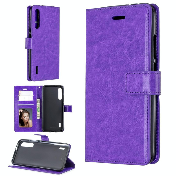 Crazy Horse Texture Horizontal Flip Leatherette Case with Holder & Card Slots & Wallet & Photo Frame - Xiaomi Mi A3(purple)