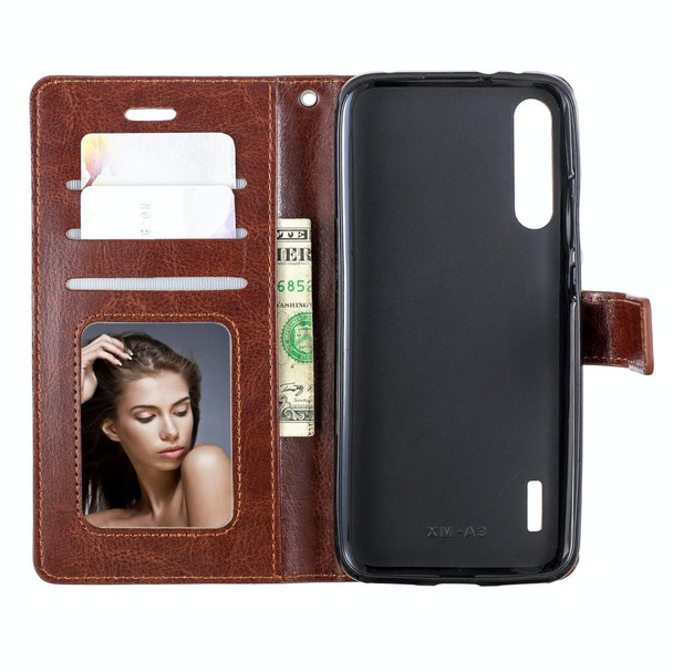Crazy Horse Texture Horizontal Flip Leatherette Case with Holder & Card Slots & Wallet & Photo Frame - Xiaomi Mi A3(brown)
