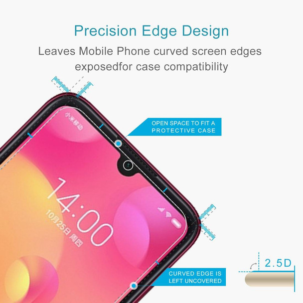 100 PCS 0.26mm 9H 2.5D Tempered Glass Film for Xiaomi Mi Play