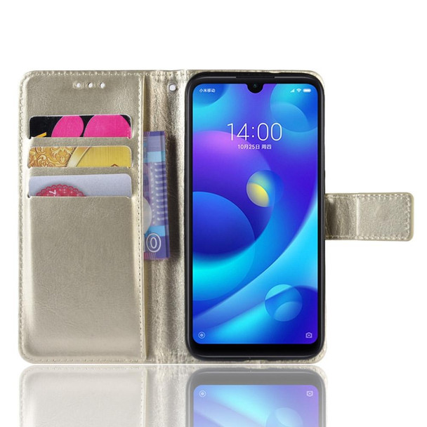 Retro Crazy Horse Texture Horizontal Flip Leather Case for  Xiaomi Redmi Note 7S, with Holder & Card Slots & Photo Frame(Gold)