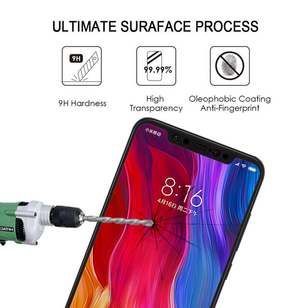 0.26mm 9H 2.5D Tempered Glass Film for Xiaomi Mi 8(Black)