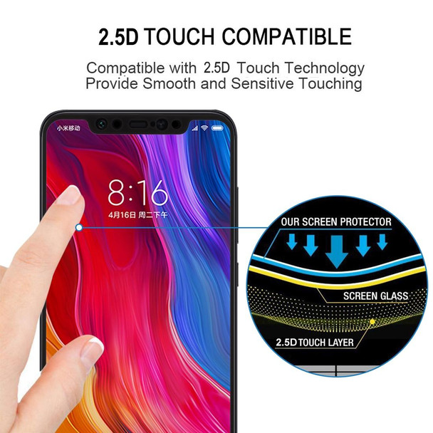 0.26mm 9H 2.5D Tempered Glass Film for Xiaomi Mi 8(Black)