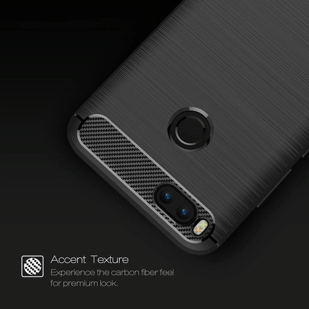 Xiaomi  Mi 5X Carbon Fiber TPU Brushed Texture Shockproof Protective Back Cover Case(Black)