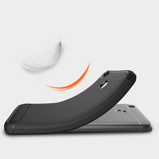 Xiaomi Redmi 4X Brushed Carbon Fiber Texture Shockproof TPU Protective Cover Case (Black)