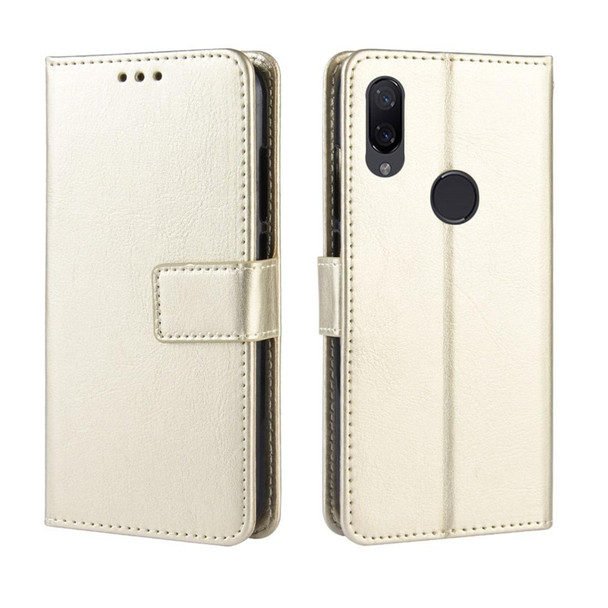 Crazy Horse Texture Horizontal Flip Leatherette Case for Xiaomi Mi Play, with Holder & Card Slots & Wallet & Lanyard (Gold)