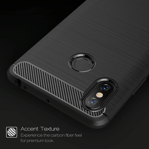 Brushed Texture Carbon Fiber Shockproof TPU Case for Xiaomi Mi Max 3(Black)