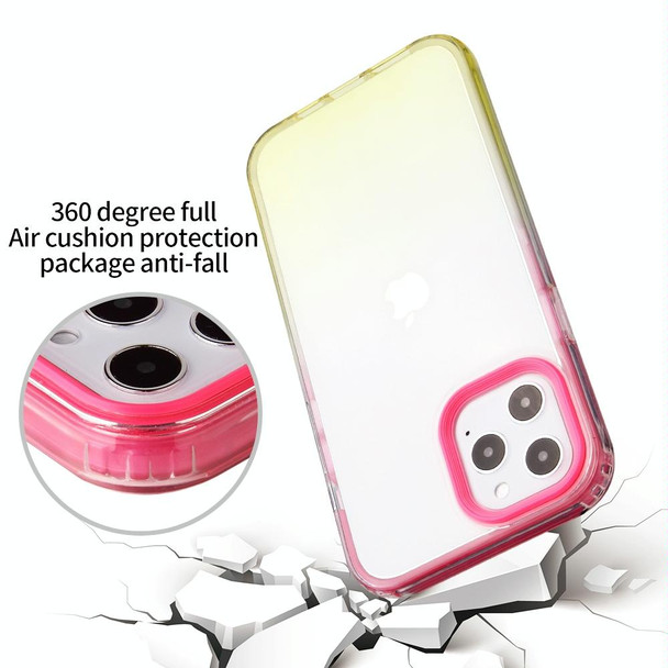 Candy Gradient Flat Surface TPU + PC Shockproof Case - iPhone 13 Pro(Yellow Rose Red)