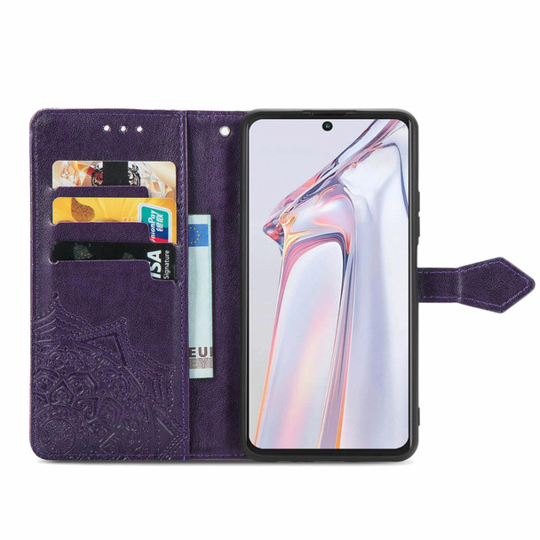 Blackview A100 Mandala Embossing Pattern Horizontal Flip Leatherette Case with Holder & Card Slots & Wallet & Lanyard(Purple)