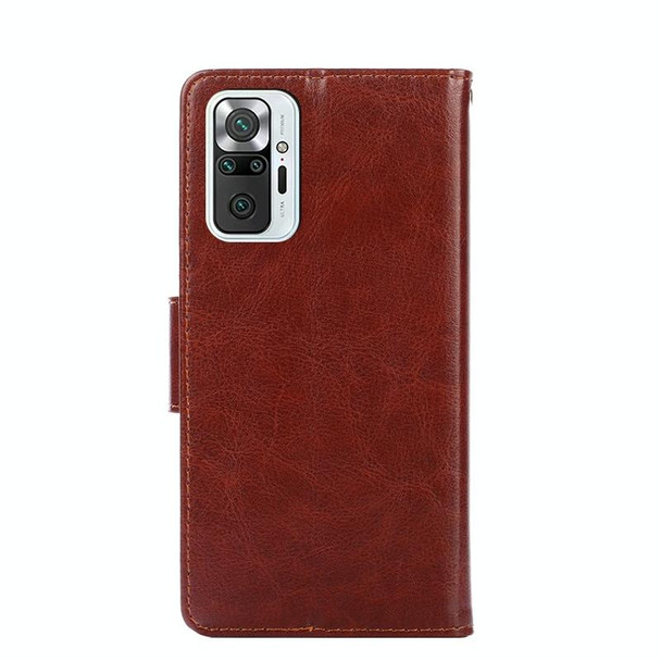 Xiaomi Redmi Note 10 Pro / 10 Pro (India) / Note 10 Pro Max Crystal Texture Horizontal Flip Leather Case with Holder & Card Slots & Wallet(Brown)