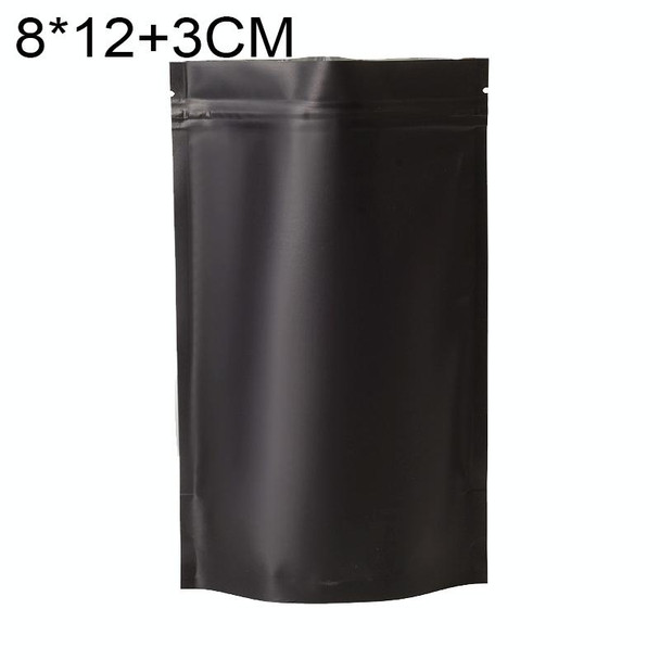 100 PCS/Set Matte Aluminum Foil Snack Stand-up Pouch, Size:8x12+3cm(Black)