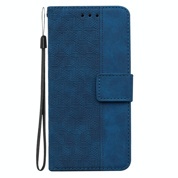 Xiaomi Redmi Note 10 4G / Note 10S Geometric Embossed Leather Phone Case(Blue)