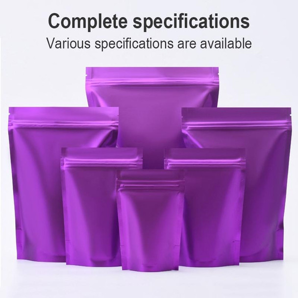 100 PCS/Set Matte Aluminum Foil Snack Stand-up Pouch, Size:12x20+4cm(Purple)