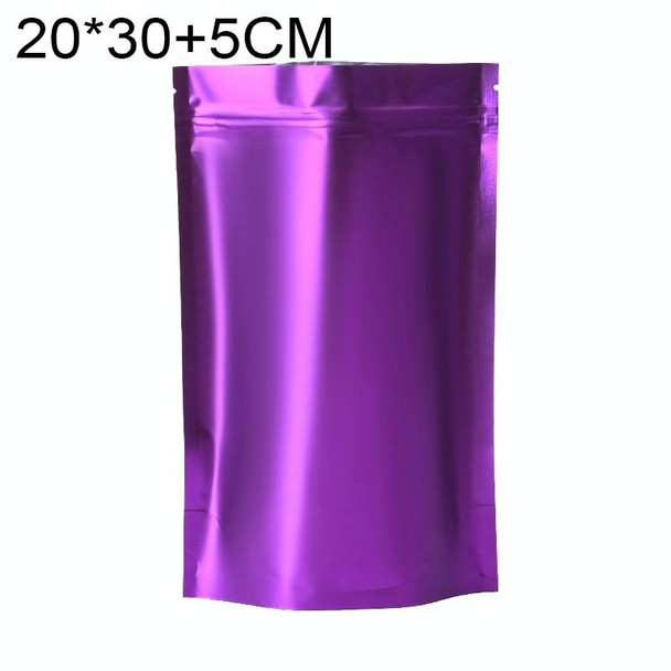 100 PCS/Set Matte Aluminum Foil Snack Stand-up Pouch, Size:20x30+5cm(Purple)