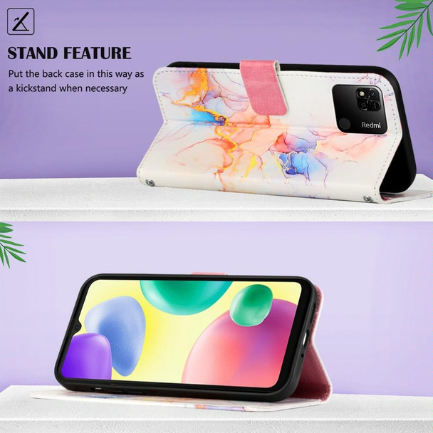 Xiaomi Redmi 10A PT003 Marble Pattern Flip Leather Phone Case(Galaxy Marble White LS004)