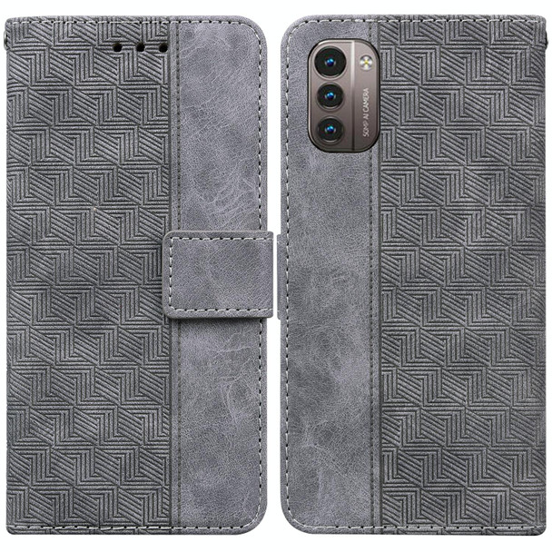 Nokia G11 / G21 Geometric Embossed Leather Phone Case(Grey)