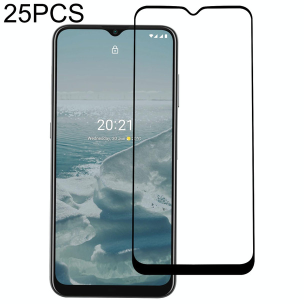 25 PCS Full Glue Cover Screen Protector Tempered Glass Film - Nokia G20