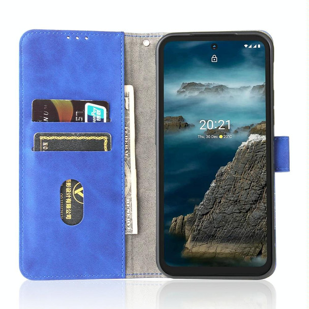 Solid Color Skin Feel Magnetic Buckle Horizontal Flip Calf Texture PU Leather Case with Holder & Card Slots & Wallet - Nokia XR20(Blue)
