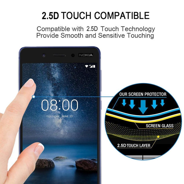 25 PCS Full Glue Full Cover Screen Protector Tempered Glass film for Nokia 5