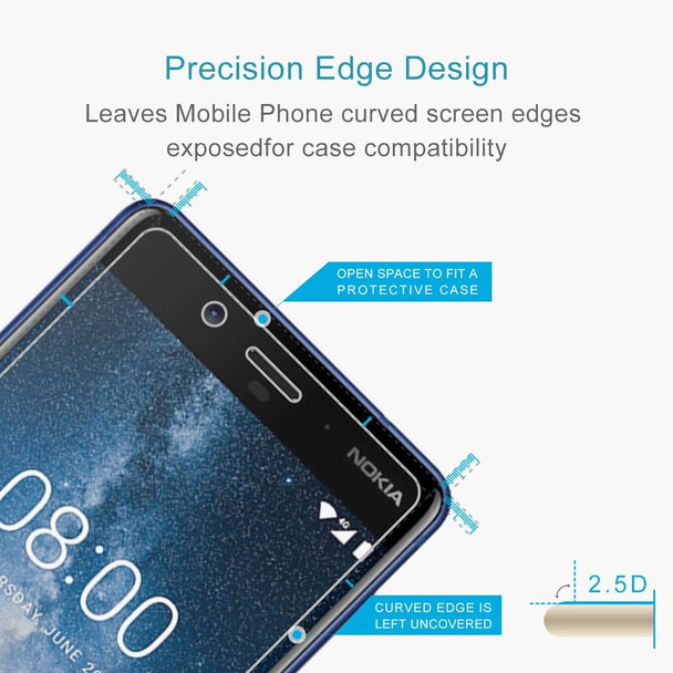 0.26mm 9H 2.5D Tempered Glass Film for Nokia 8